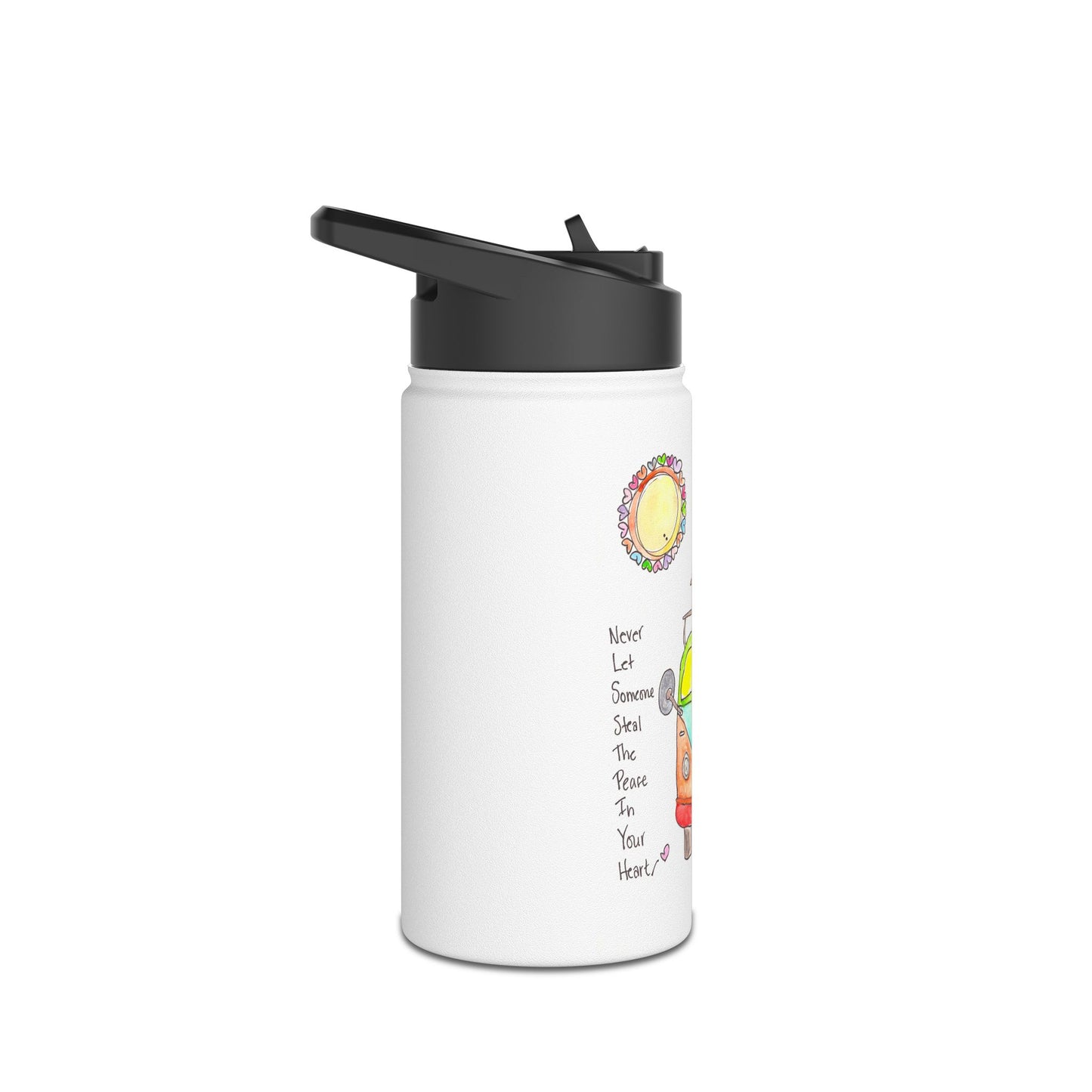 Stainless Steel Water Bottle, Standard Lid - Peace in Your Heart