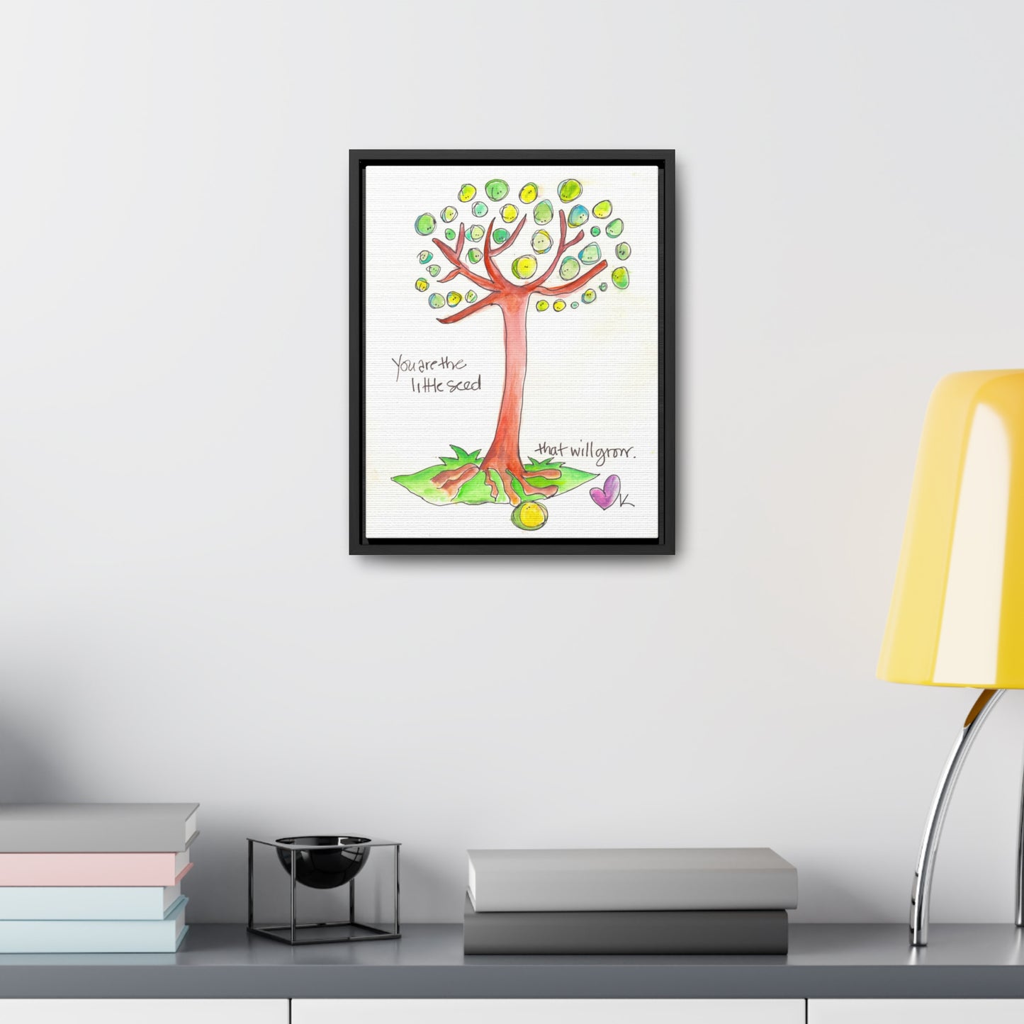 Gallery Canvas with Black Frame - The Little Seed that Grew