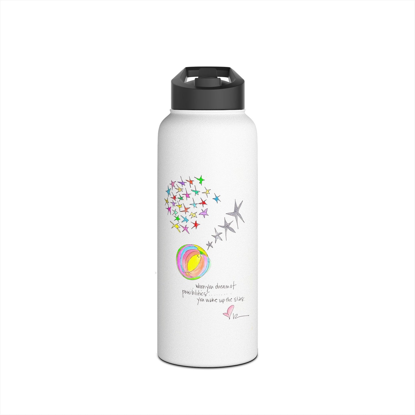 Stainless Steel Water Bottle, Standard Lid - Waking up the Stars