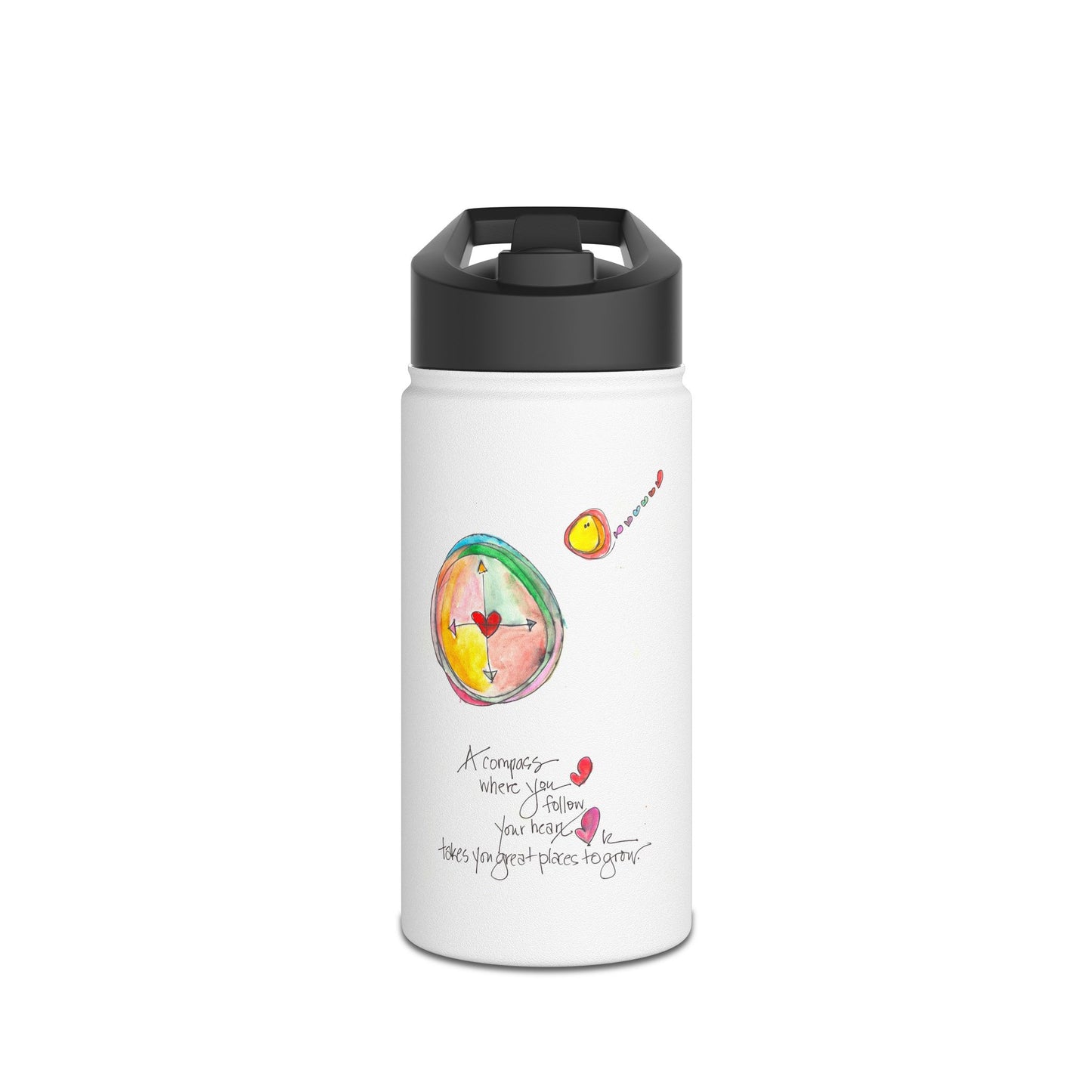 Stainless Steel Water Bottle, Standard Lid - The Heart Compass