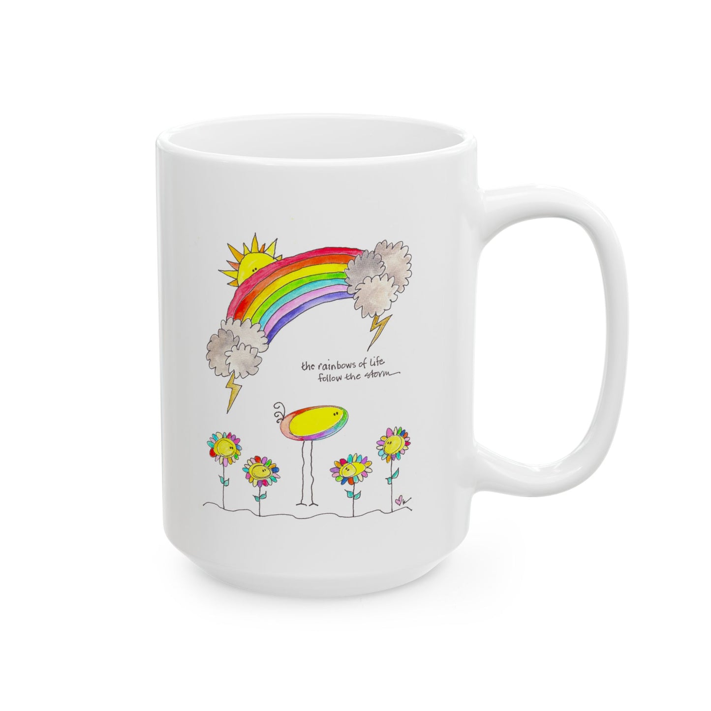 AFSP National Ceramic Mug, (11oz, 15oz) - Rainbows follow Storms