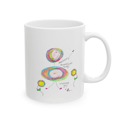 Ceramic Mug, (11oz, 15oz) - The World needs a Hula Hoop Girl