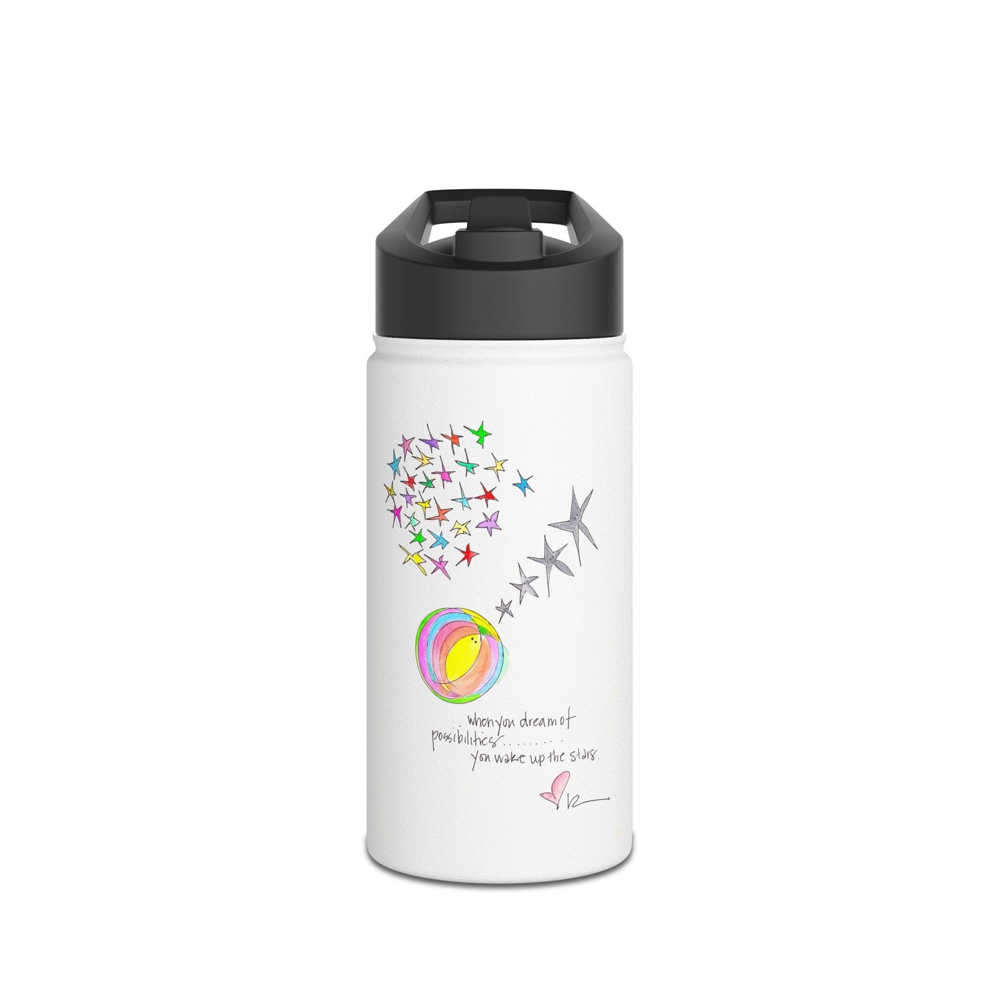 Stainless Steel Water Bottle, Standard Lid - Waking up the Stars