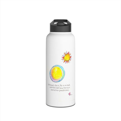 Stainless Steel Water Bottle, Standard Lid - She saw the Sun