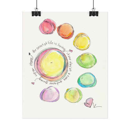 Textured Watercolor Matte Poster - The Secret to Life