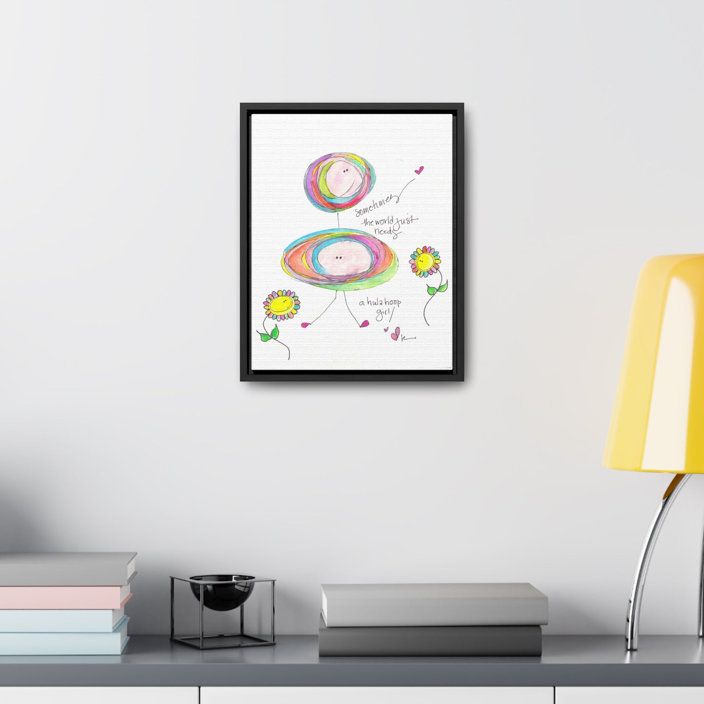 Gallery Canvas with Black Frame - The World needs a Hula Hoop Girl