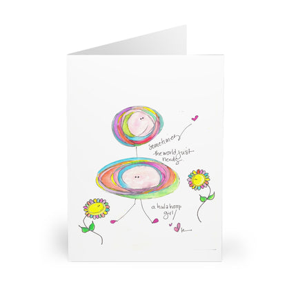 Greeting Cards (5 Pack Single Image) - The World needs a Hula Hoop Girl