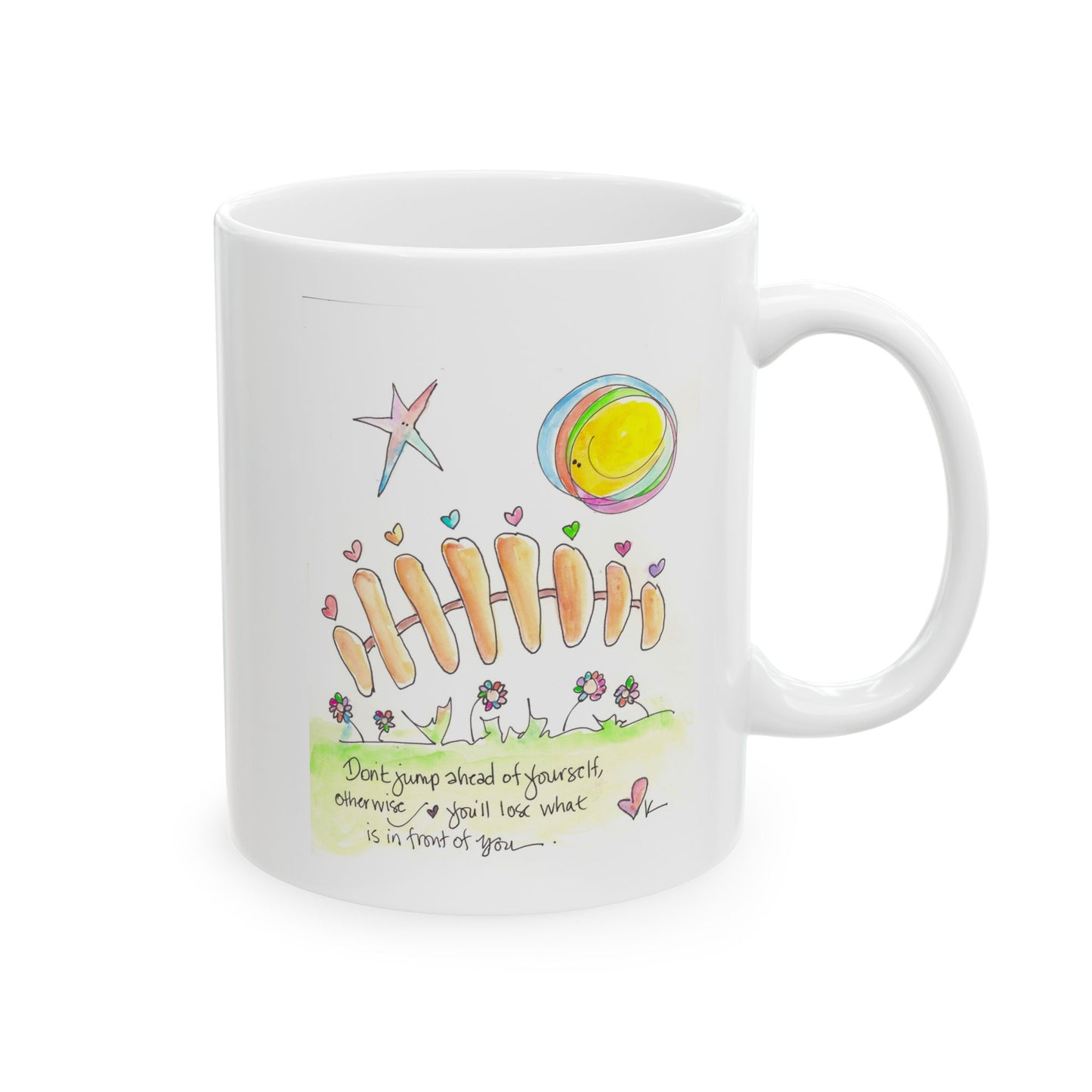 Ceramic Mug, (11oz, 15oz) - Don't Jump Ahead