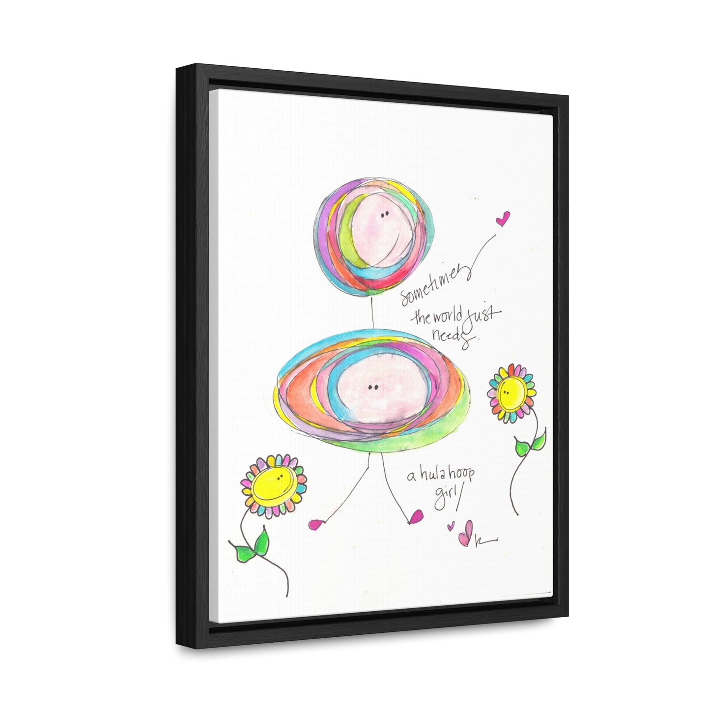 Gallery Canvas with Black Frame - The World needs a Hula Hoop Girl