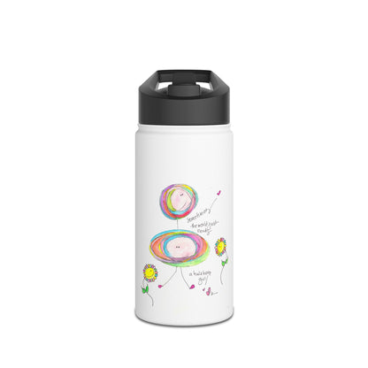 Stainless Steel Water Bottle, Standard Lid - The World needs a Hula Hoop Girl