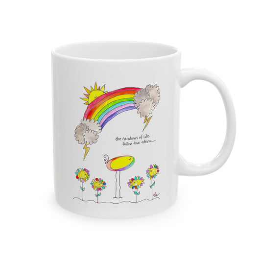 AFSP National Ceramic Mug, (11oz, 15oz) - Rainbows follow Storms