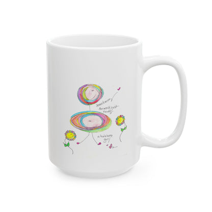 Ceramic Mug, (11oz, 15oz) - The World needs a Hula Hoop Girl