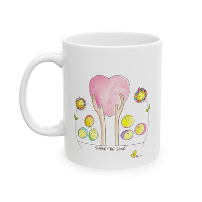 Ceramic Mug, (11oz, 15oz) - Share the Love