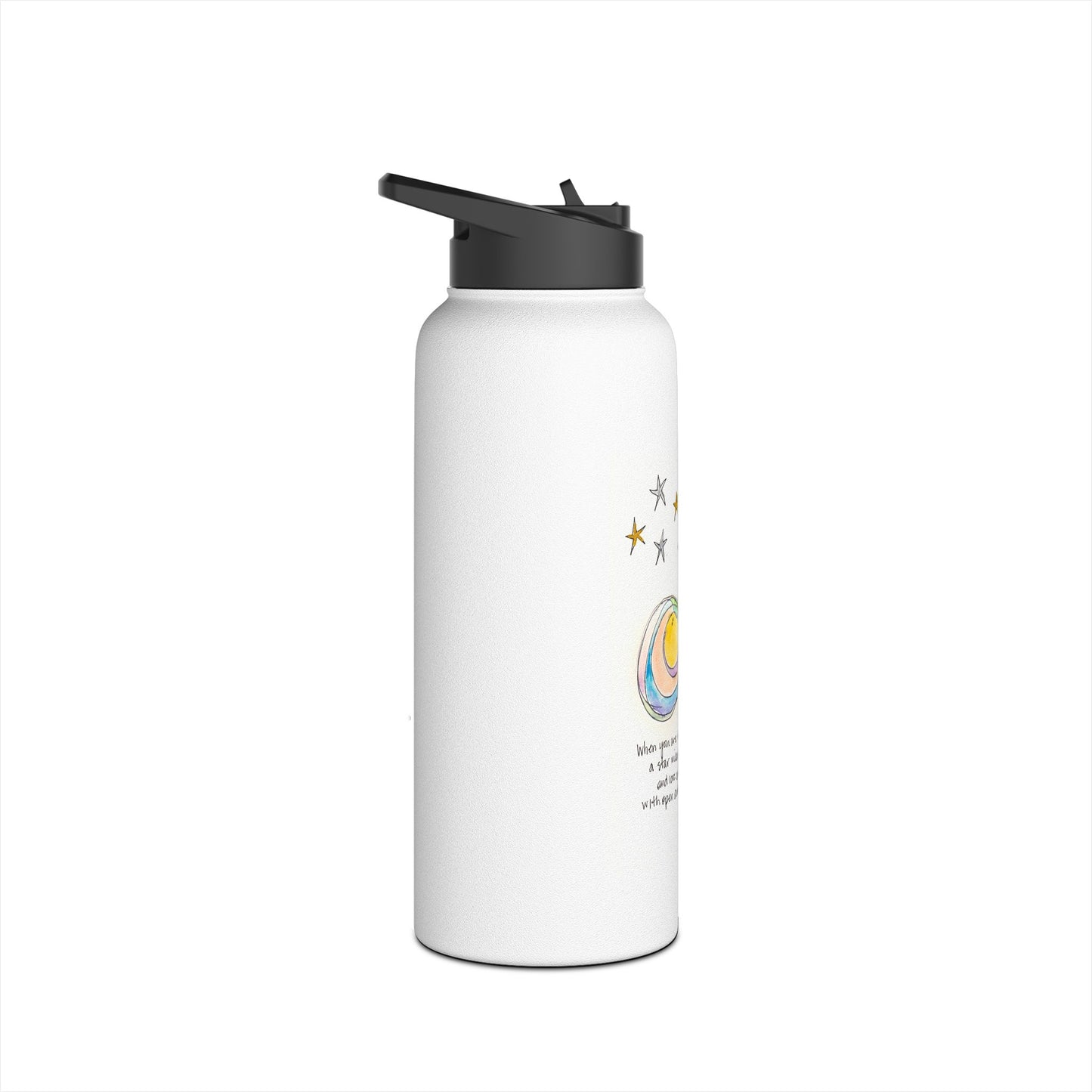 Stainless Steel Water Bottle, Standard Lid - Star with Open Arms