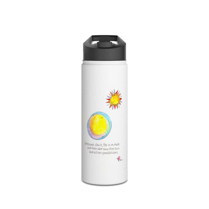 Stainless Steel Water Bottle, Standard Lid - She saw the Sun